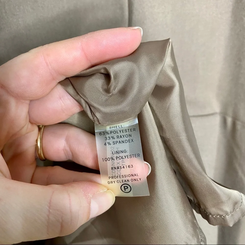 Calvin Klein Tan/ Camel Brown Pleated Dress - Picture 6 of 6